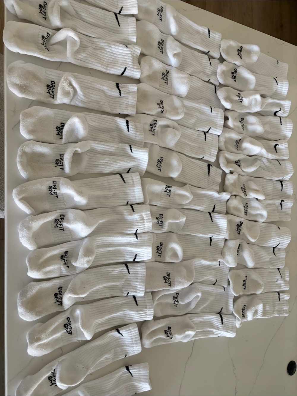 Nike Dri-Fit White Crew Athletic Socks – 19 pair KIDS Crew Socks